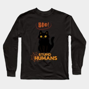 Boo Stupid Humans Long Sleeve T-Shirt